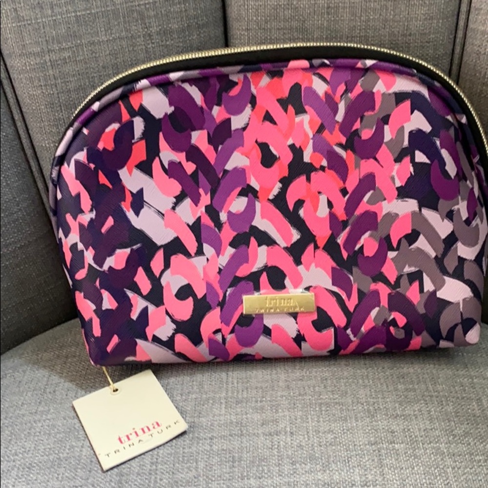 NWT Trina Turk Faux Leather Cosmetic:Toiletry Bag